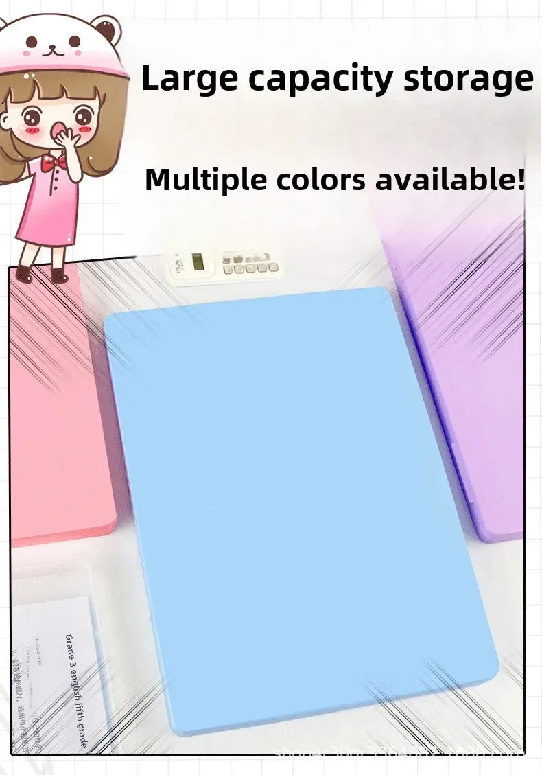 A4 Transparent File Box High Aesthetic Student Test Paper Simple Large Capacity Storage Box Writing Board Office Supplies