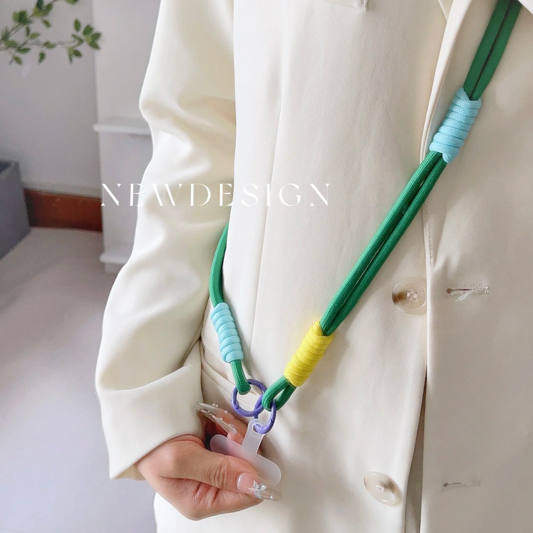 Lanyard Cross-body Shoulder Straps Keychain Adjustable Korea Long Rope with Replacement Patch for Mobile Phone Accessories