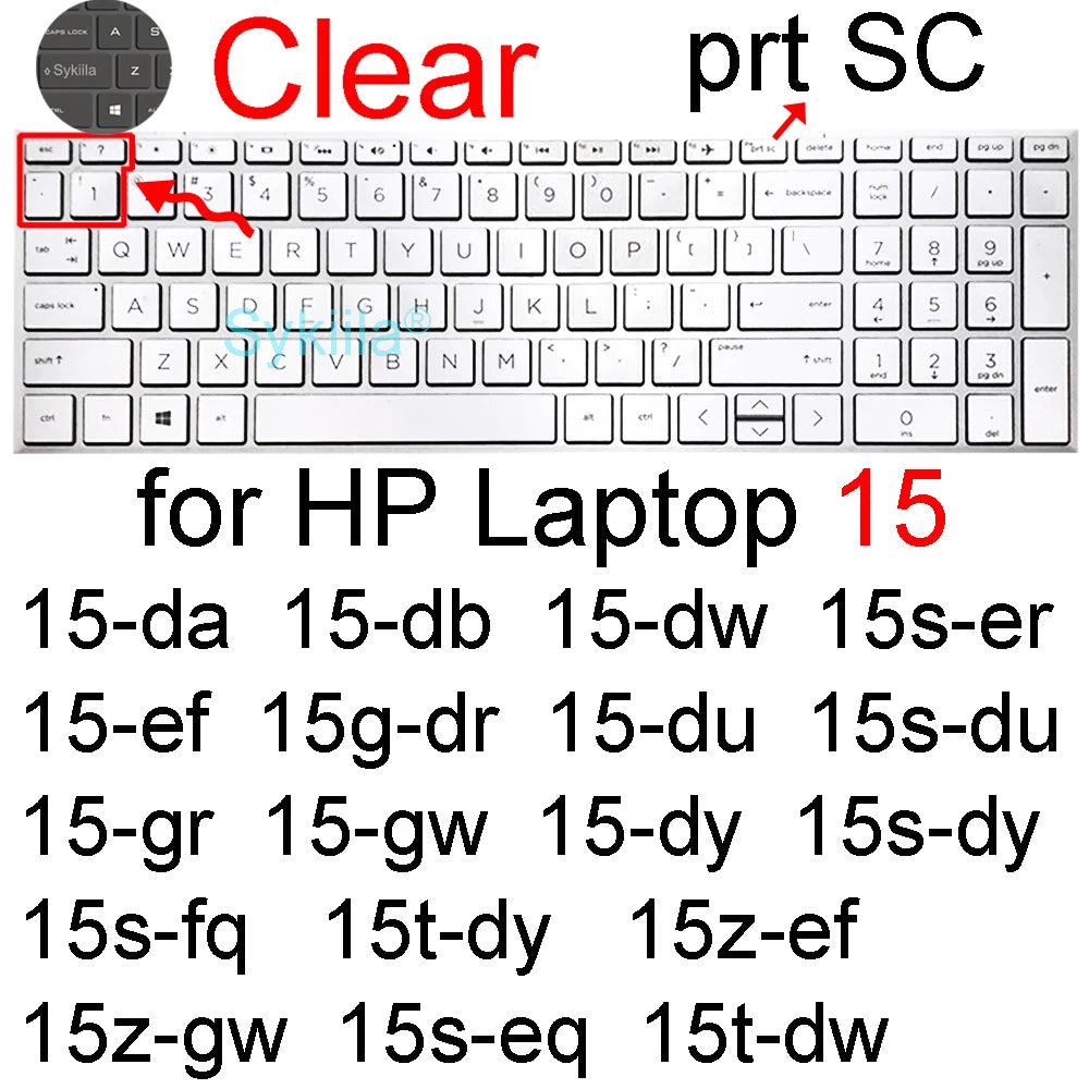 Keyboard Cover for HP Laptop 15 15t 15-fd 15-fc 15-ef 15-dw 15-dy 15g 15q 15s 15z Essential Silicone Protector Skin Film Case