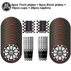 Race Car Party Plates Cup Napkins Race Track Party Supplies Racing Sports Themed Tableware for Kids Boys Birthday Home Decors