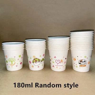100pcs/pack 6/7oz Disposable Paper Cup Office Coffe Cup Water Drinking Cup Hot Drinking Party Supplies