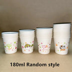 100pcs/pack 6/7oz Disposable Paper Cup Office Coffe Cup Water Drinking Cup Hot Drinking Party Supplies