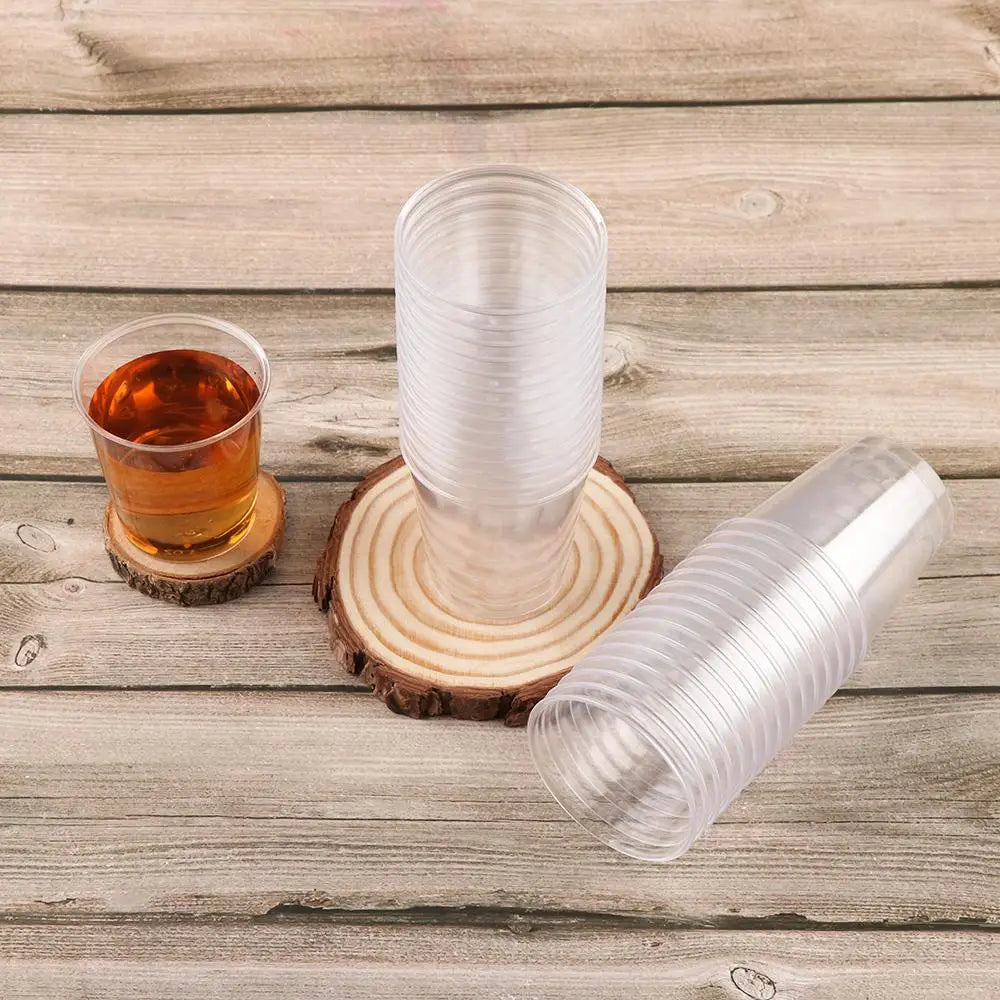 Reusable Transprent Plastic Disposable Dessert Cups Round Pudding Boxes Cupcake Muffin Cup Mould Kitchen Drinks Tools 50/90ml