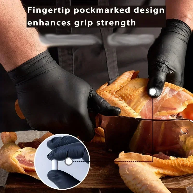 Disposable Nitrile Black Latex Gloves Cooking Wash Cycling Glove Household Antistatic Cleaning Gloves Hairdressing Nail Art Tool