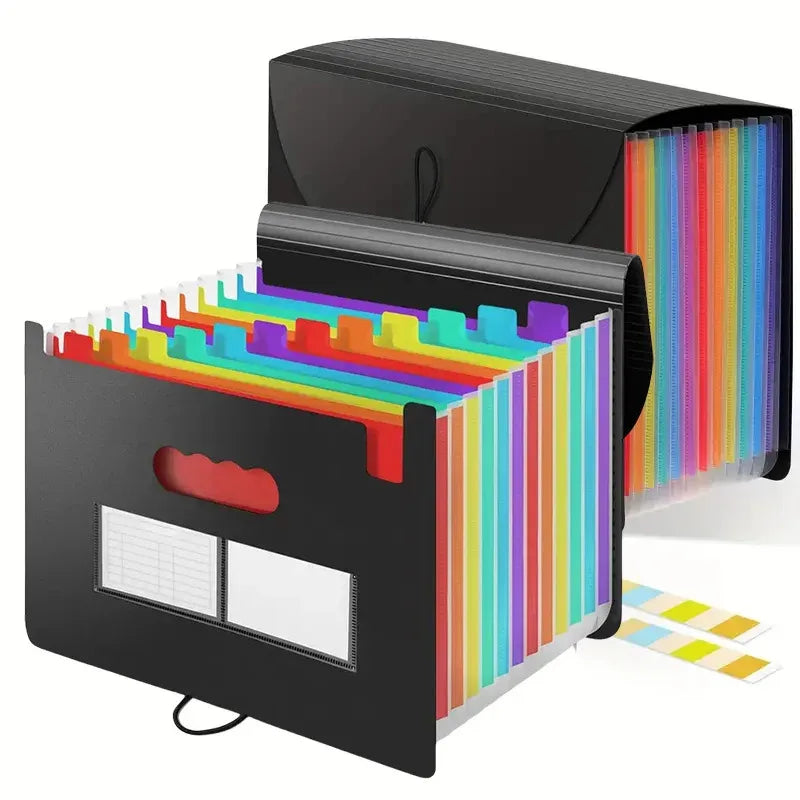 Rainbow 12-24-37Pocket Expanding File - A4 Accordion Folder, Portable Document/Bill/Receipt Holder for Organizing