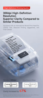 Niimbot M2 Thermal Transfer Label Printer 300 DPI High Definition Wireless 20-50 MM Print Width Label Maker Support Phone/PC