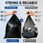 100 Large Black Trash Bags – Leak-proof, Durable Polyethylene