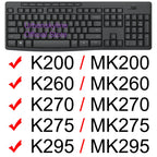 Keyboard Cover for Logitech K200 K260 K270 K275 K295 MK200 MK260 MK270 MK275 MK295 Silicone Protector Skin Case Film Clear Black