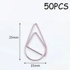 50PCS Adorable Metal Decorative Paper Clips Cute Note Diary and Binder Clips for Stationery Lovers HXZ03