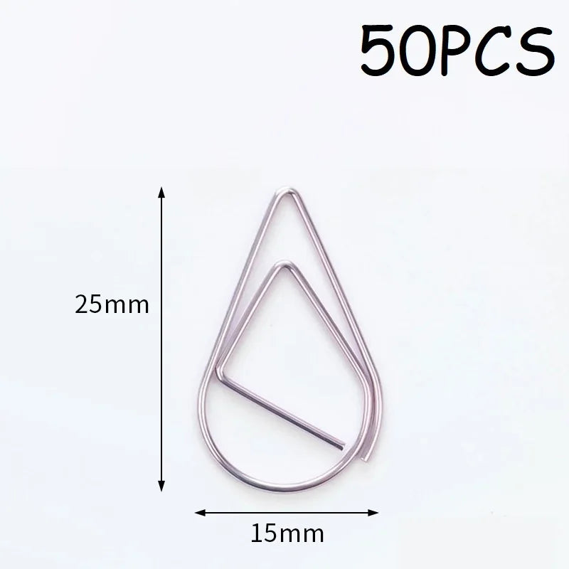 50PCS Adorable Metal Decorative Paper Clips Cute Note Diary and Binder Clips for Stationery Lovers HXZ03