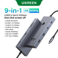 UGREEN USB HUB 9-in-1 4K60Hz HDMI PD100W RJ45 SD/TF USB3.2 Gen2 10Gbps for Laptop Accessories Dell MacBook HP Splitter Docking
