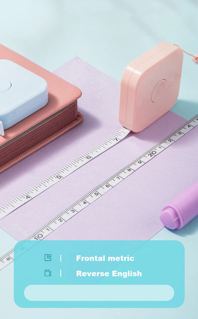 Deli 1/2pcs 2m Measure Tape Soft Rulers Double Scale Sewing Flexible Ruler for Kids Aldult Height Waist Measuring Tailor Ruler