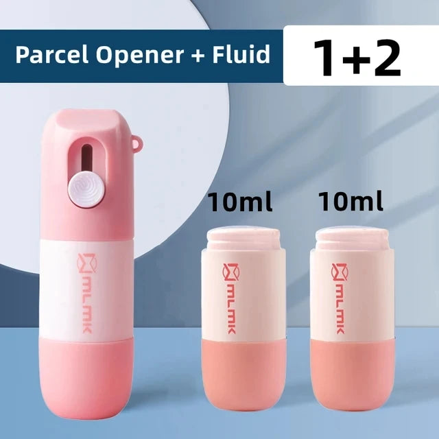 2 In 1 Thermal Paper Correction Fluid With Unboxing Knife Durable Thermal Paper Data Identity Protection Fluid Eraser Box Opener