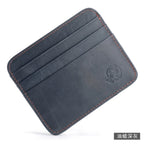 New Thin Genuine Leather Mini Wallet Slim Bank Credit Card Holder Men's Business Small ID Case for Man Purse 6 Slots Cardholder