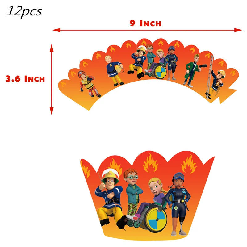 108*180cm Fireman Sam Party Supplies Disposable Tablecloth Firefighter Plastic Table Cover Fire Truck Birthday Decoration