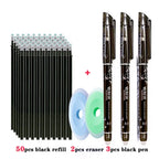 55pcs/lot Erasable Gel Pen 0.5mm Refill Rod Magic Ink Erasable Pen Washable Handle Office School Writing Tools Kawaii Stationery