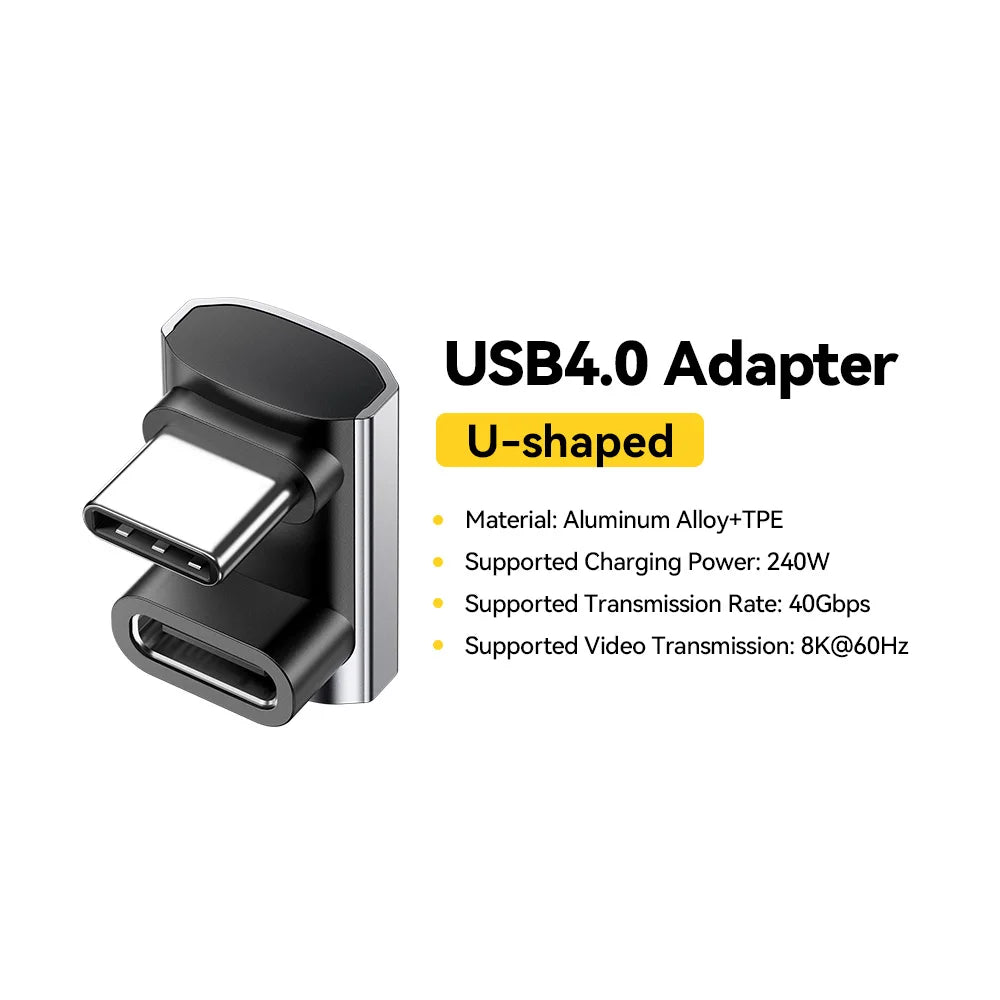 Essager USB4.0 40Gbps OTG Converter 240W Power Delivery Right Angle USB C Data Transfer Adapter For Phone Macbook Tablet 8K60Hz
