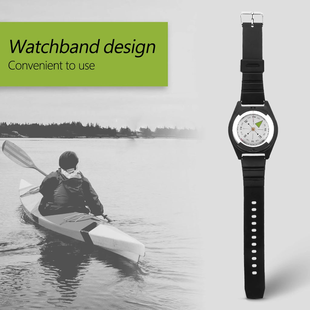 Wristwatch Compass, Wristwatch-Style Compass, Outdoor Mini Lightweight Wristwatch ABS Rubber Strap Tool Accessory Wristband