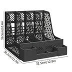 1pc Desktop File Organizer with 4 Compartments PP Material Detachable Space-Saving Office Supplies Document Sorting Storage Box
