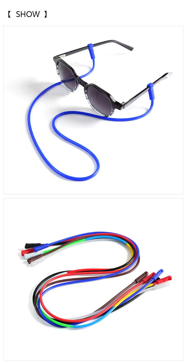 Neutral Silicone Glasses Chain Elastic Anti Slip Eyeglass Lanyard Waterproof Anti Lost Sunglasses Neck Strap Outdoor Sports