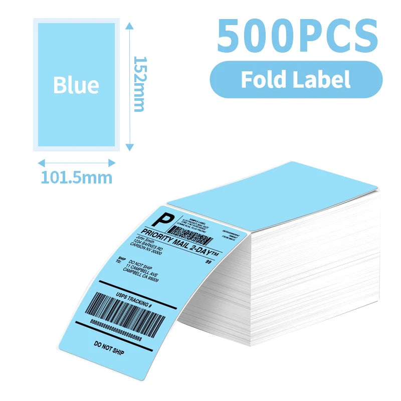 A6 Size 4x6'' 4x4'' Shipping Labels FanFold Paper 241BT 246S D520 DYMO 4XL Zebra Munbyn Nelko for LOGO Barcode