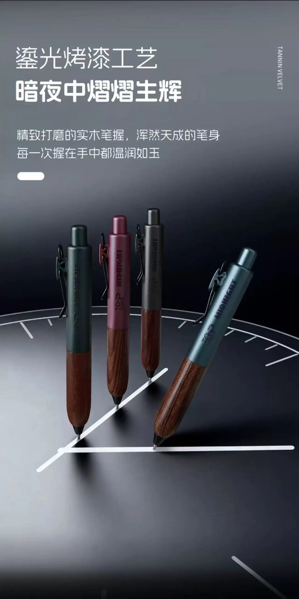 Retro Metal Mini Pocket Gel Pen Wood Grip Small Signing Pens 0.5mm Black Ink Smooth Writing Mignight Retractable Daily Write Pen