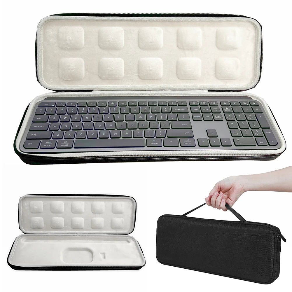 Carrying Case for MX Keys S Wireless Keyboard Storage Case Shockproof EVA Hard Case Illuminated Keyboard Storage Bag