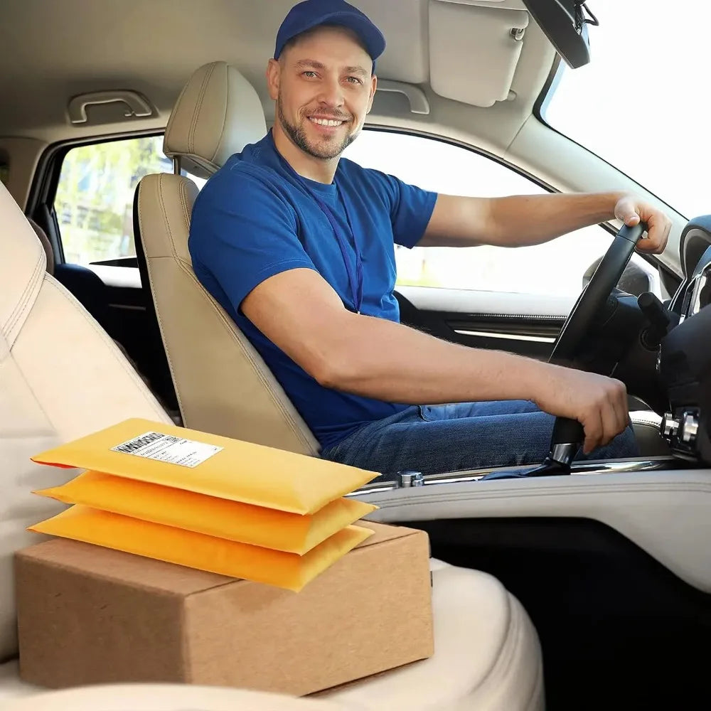 50-10Pack Kraft Bubble Mailers Self-Sealing Storage Paper Envelopes Waterproof Cushioned Padded Foam Shipping Bags for Packaging
