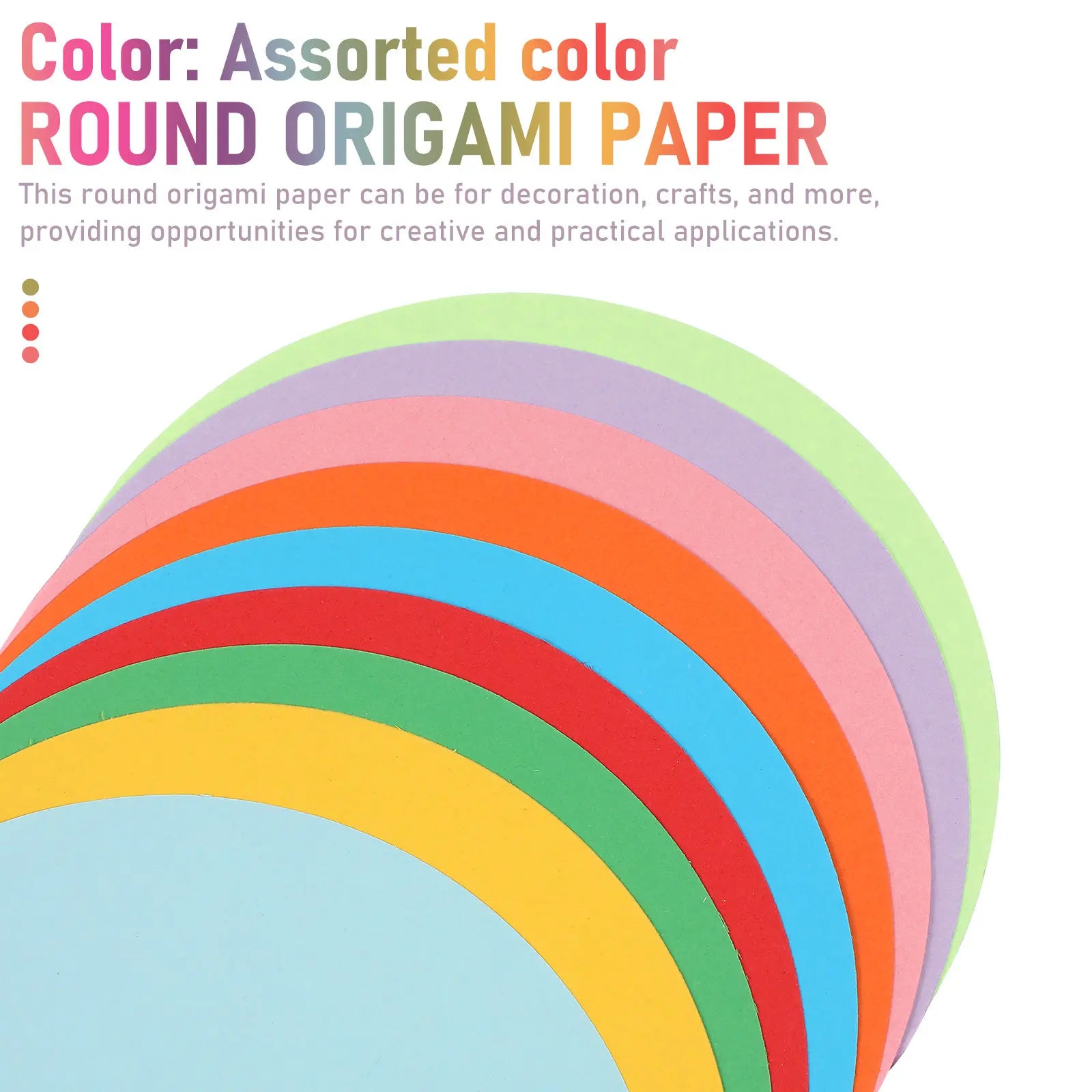 500Sheets Color Origami Paper Circle Shape Pastel Construction Colored Printer Paper for DIY Handicraft Craft Making Decoration