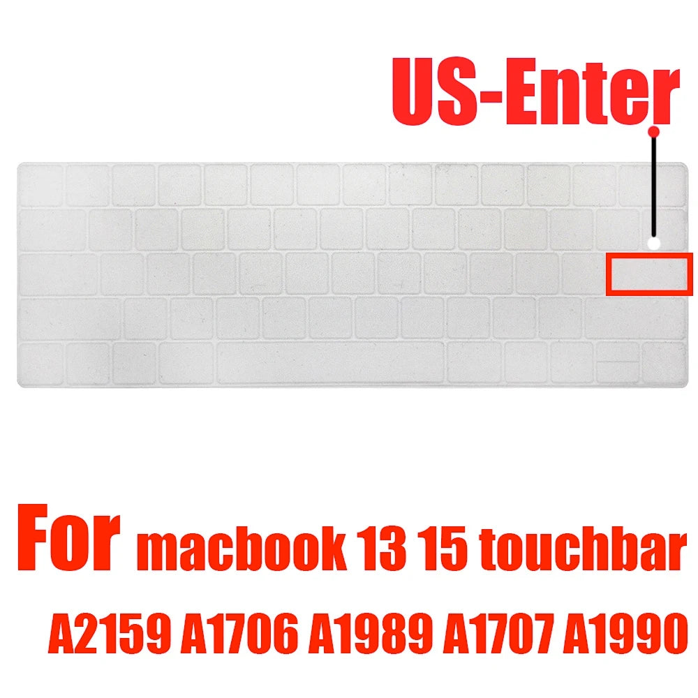 Keyboard Cover Skin for MacBook Pro with Touch Bar 13" and 15" ( Model Number A2159 A1706 A1707 A1989 A1990, 2016-20129 Release)