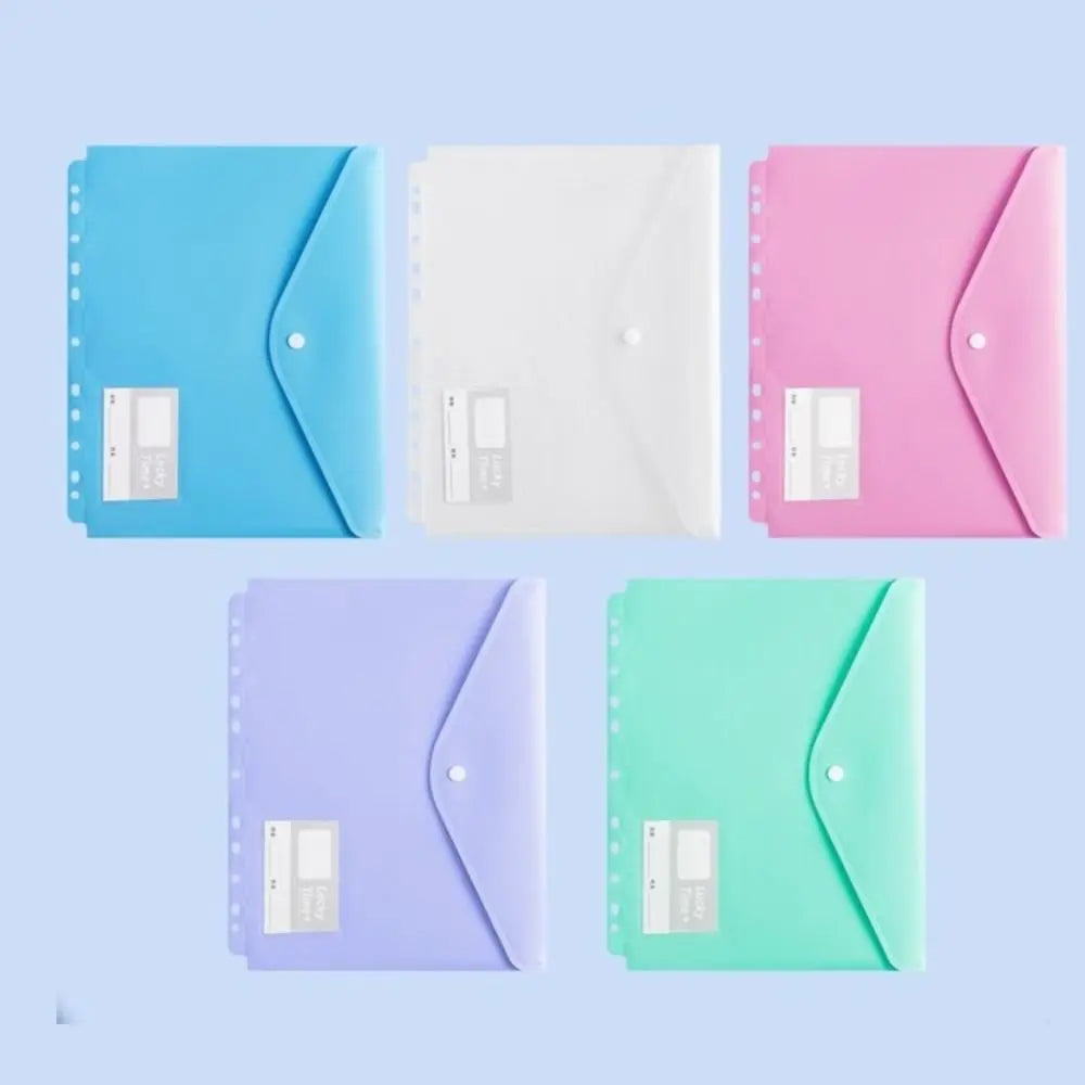 New PP A4 File Folder 3 Hole Dustproof Data Folder Waterproof Large Capacity Document Display Book Office