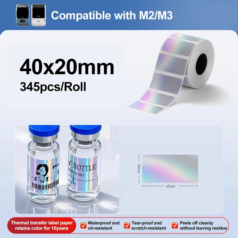 300dpi Niimbot M2 Portable Thermal Transfer Label Printer Multi-function Sticker Label Maker Machine for Clothes Tag Power Cable