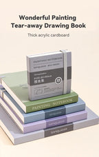 40sheet Tearable Drawing Notebook Sketchbook Handbook 250gsm Paper Mini Book for Watercolor Acrylic Marker Pen Gouache