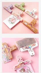 Cute Cartoon ABS Paper Clipper Bookmark Binder Multicolor Office Accessories Document Clip School Supplies Kawaii Stationery
