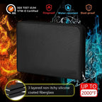 13 Pockets Accordion File Organizer Fireproof Portable Document Bag with Zipper & Labels Expanding File Folder