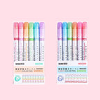 6-24pcs/set Heart Flower Line Shape Highlighter Pen Roller Tip Curve Liner Marker Kawaii Cute Stationery School Supplies