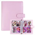 A5 Notebook Photocard Binder with 10 Pockets Sleeves, 6 Ring  PU Leather Binder Loose Leaf Personal Organizer Photo Binder Book