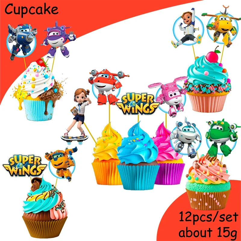 Super Wings Party Supplies Balloons Cup Plates Napkins Tableware For Kids Baby Shower Birthday Party Decoration