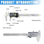 High Precision Digital Caliper - Electronic Display Thickness Gauge - Industrial Grade Stainless Steel Precision Measuring Tool