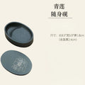 She Inkstone with Lid Antique Chinese Ink Stone for Calligraphy Writing and Traditional Painting Practice Natural Rock Inkstone
