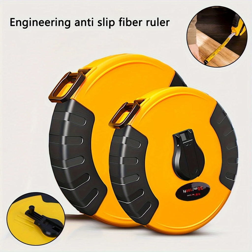 Tape Measure 164feet/50m 33feet/10m Self Adjusting End Hook Dual Sided Fiberglass Tape Measure for Engineer, Yard and Field, M