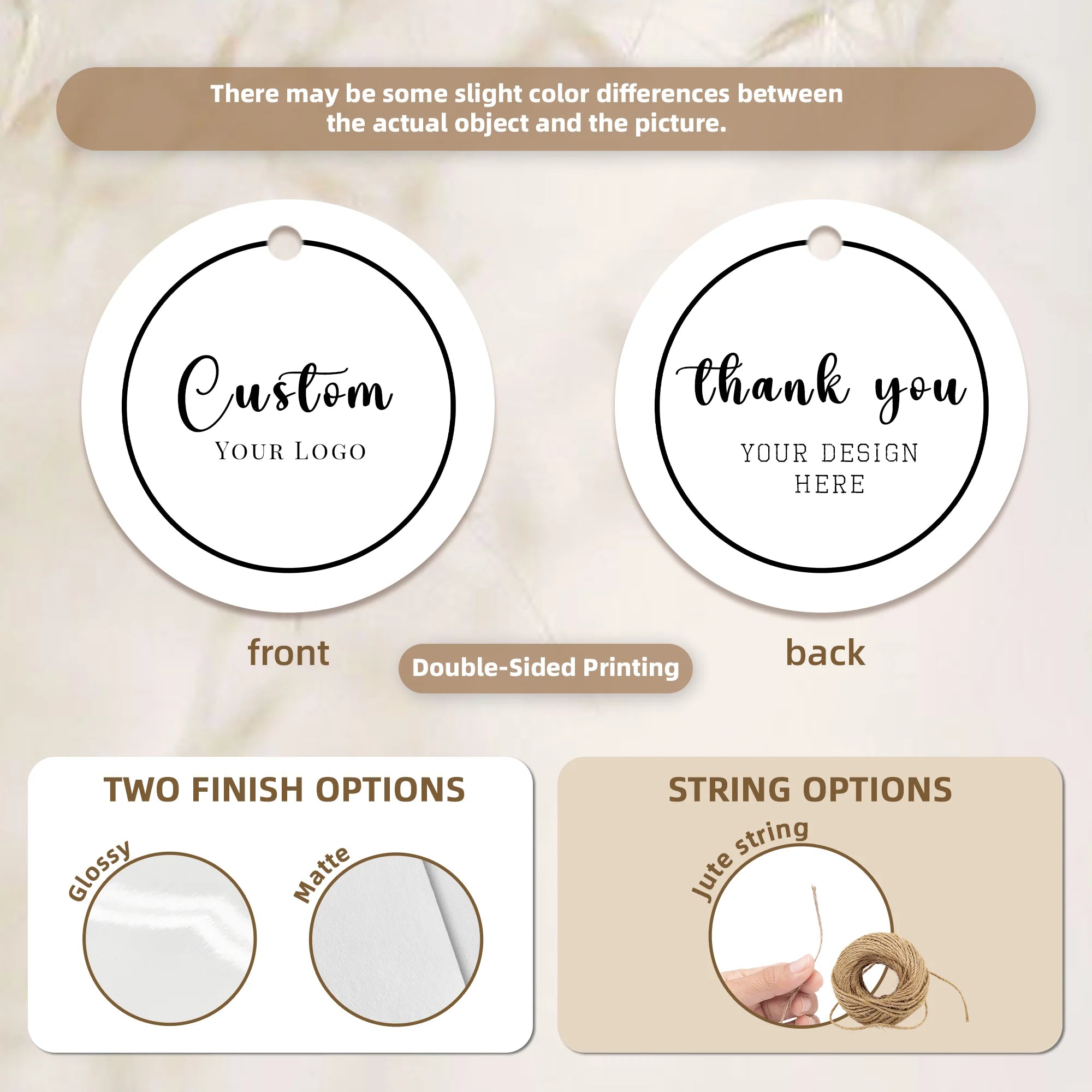100pcs Custom Tags for Clothes Personalized Hang Tags for Wedding Thank You Gift Tags for Birthdays Bridal showers Christmas