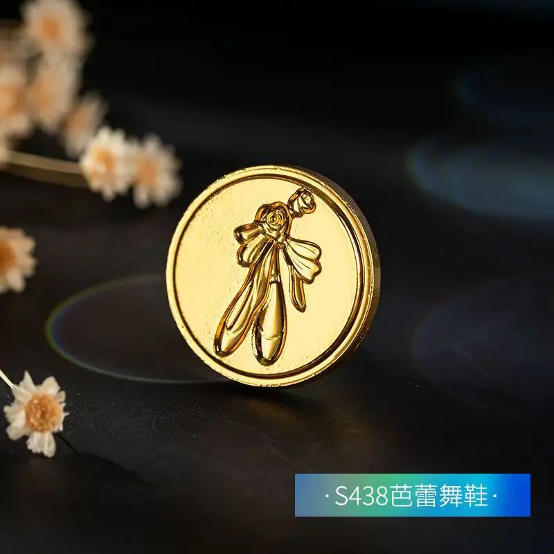 Plant Wax Stamp Seal Wax Print Thick Copper Head Carved Sealing Tool Holiday Party Invitation Letter Wedding Decorative