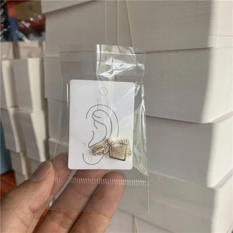 50pcs Earrings Jewelry Display Cards Kraft Paper Packing Tag for diy Jewelry Ear Bone Clip Nails Holder Hanging Retail Price Tag