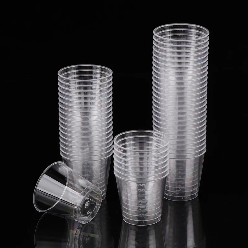 50Pcs 30ML Disposable Mini Clear Plastic Dessert Cup For Outdoor Picnic Birthday Party Jelly Salad Cup Kitchen Tableware Tasting