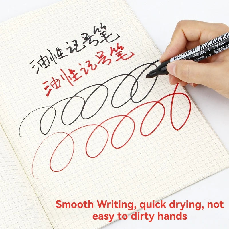 3/9pcs Permanent  Paint Marker Pen Waterproof Black Pen for Tyre Oily Markers Quick Drying Signature Pen Stationery Supplies