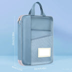 HUAJIE A4 file bag, transparent large-open file bag, zippered large-capacity document storage bag, handbag, student book bag, tutoring bag, exam paper bag, mesh subject classification bag, homework bag, study bag