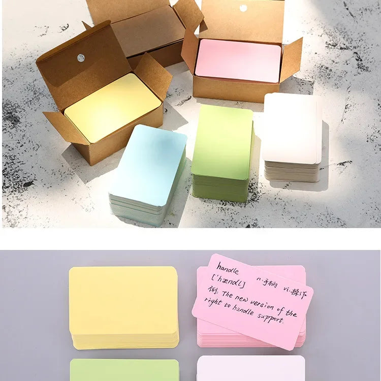 100/page Kraft Paper Cards Blank Business Card Message "Thank You" Cards Wedding Party Label Bookmark Learning Card &Invitations