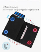 Rfid Blocking Pop Up Minimalist Wallet Magnetic Credit Card Holder Luxury Men Wallet Leather Bank Cardholder Case Vallet for Men
