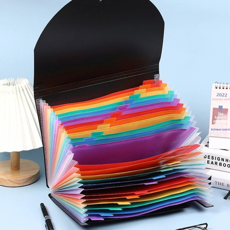 Large Capacity 13/25/37 Pockets A4 Accordion File Organizer w/Cover Handheld Document Folder Colorful Storage for School Office
